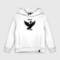 Толстовка оверсайз детская Утка на взлете, цвет: белый
