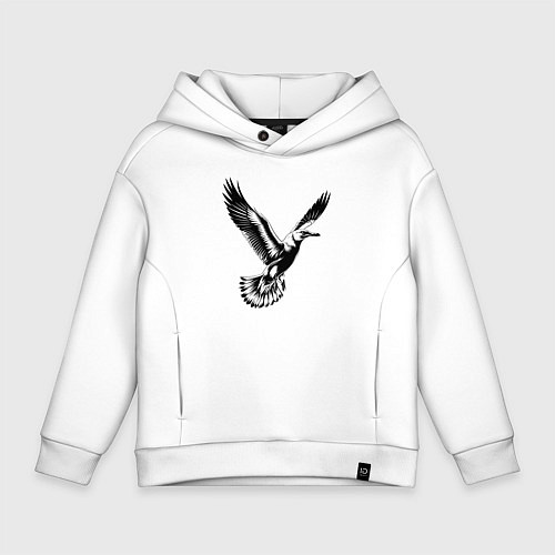 Детское худи оверсайз Полет чайки / Белый – фото 1