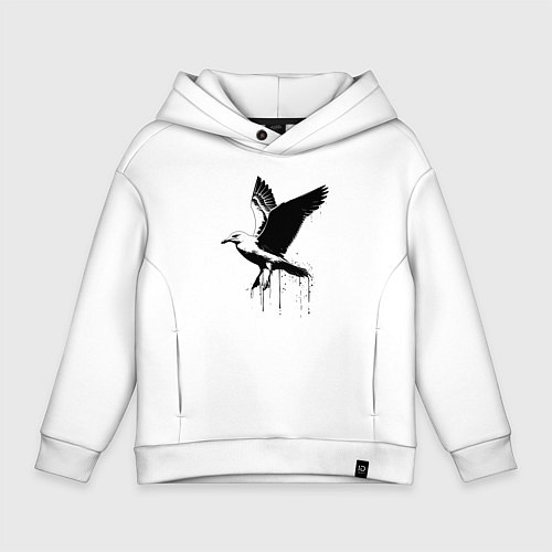 Детское худи оверсайз Летящая Чайка / Белый – фото 1