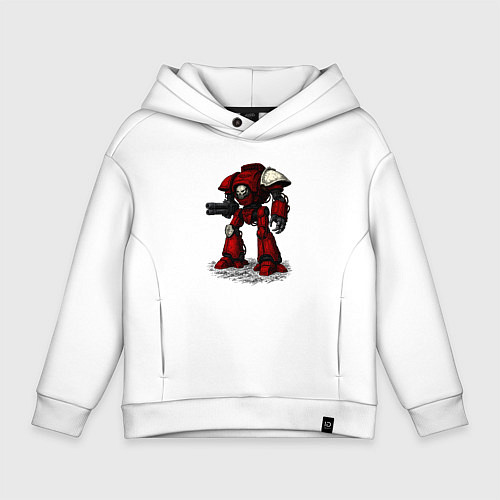 Детское худи оверсайз Боевой титан империи / Белый – фото 1
