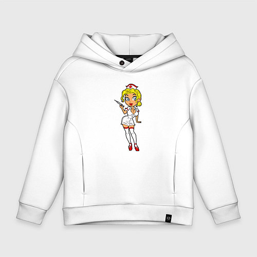Детское худи оверсайз Медсестра блондинка / Белый – фото 1