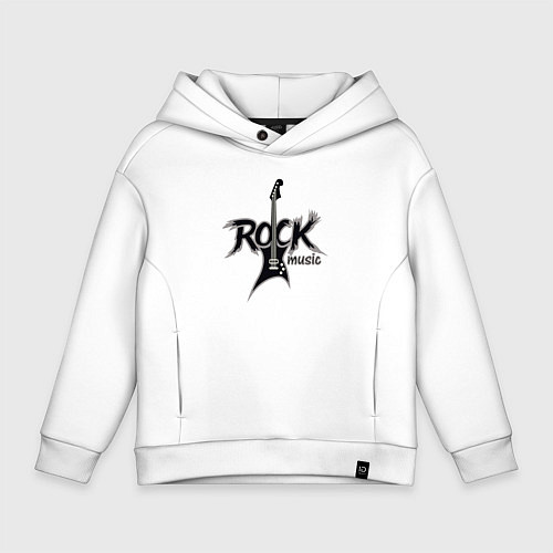 Детское худи оверсайз Гитара рок музыка / Белый – фото 1