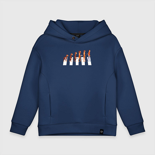 Детское худи оверсайз People evolution from monkeys / Тёмно-синий – фото 1