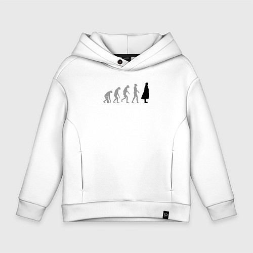 Детское худи оверсайз Эволюция Шерлока / Белый – фото 1