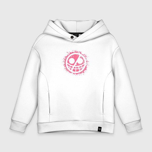 Детское худи оверсайз Дольфламинго эмблема / Белый – фото 1