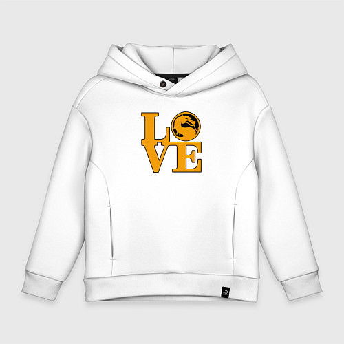 Детское худи оверсайз Love mortal kombat / Белый – фото 1