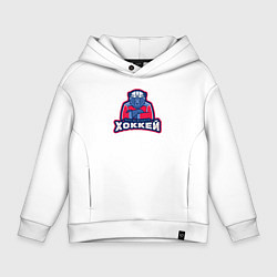 Детское худи оверсайз Медведь - трус не играет в хоккей