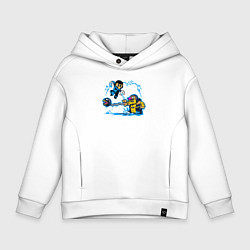 Толстовка оверсайз детская Скорпион против Саб-зиро, цвет: белый