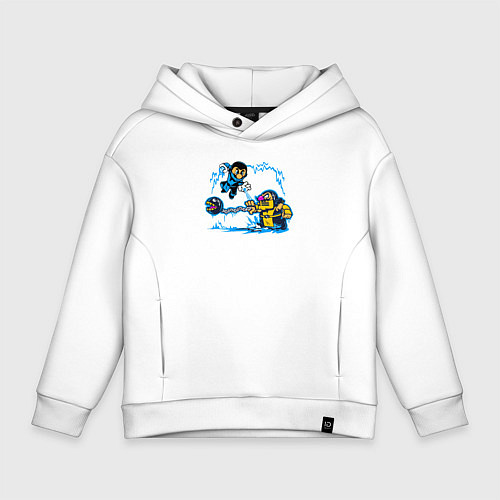 Детское худи оверсайз Скорпион против Саб-зиро / Белый – фото 1