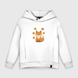 Детское худи оверсайз Лиса с листьями