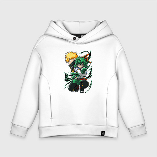 Детское худи оверсайз Моя геройская академия Изуку Мидория / Белый – фото 1