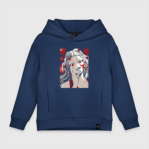 Детское худи оверсайз Клинок, рассекающий демонов Даки / Тёмно-синий – фото 1