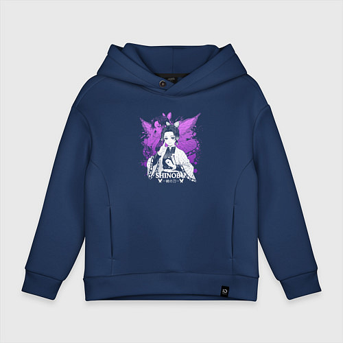 Детское худи оверсайз Шинобу кочо - y2k / Тёмно-синий – фото 1