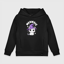 Толстовка оверсайз детская Мяугия, цвет: черный