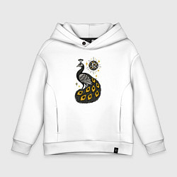 Толстовка оверсайз детская Диско Павлин, цвет: белый