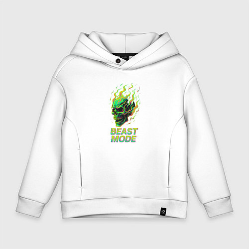 Детское худи оверсайз Режим зверя / Белый – фото 1