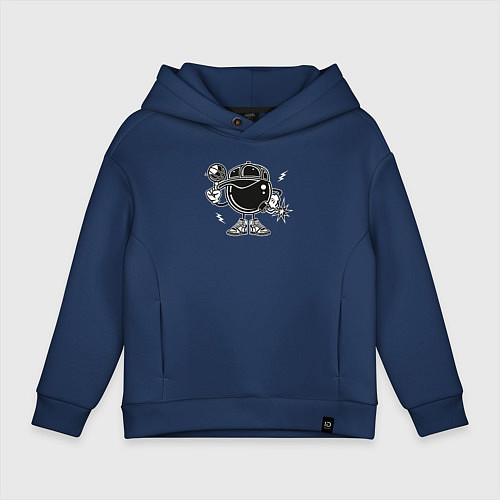 Детское худи оверсайз Bomb basketball / Тёмно-синий – фото 1