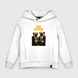 Детское худи оверсайз Криминальное чтиво с мопсами