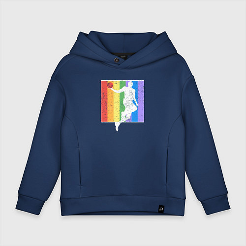 Детское худи оверсайз Play basket / Тёмно-синий – фото 1