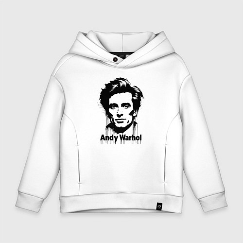 Детское худи оверсайз Молодой Энди Уорхол / Белый – фото 1