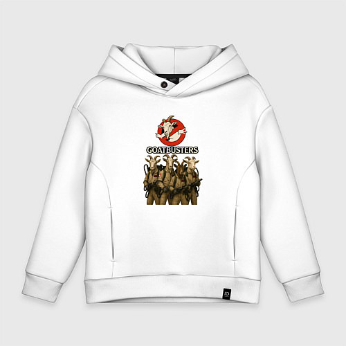 Детское худи оверсайз Охотники за приведениями с козлами / Белый – фото 1