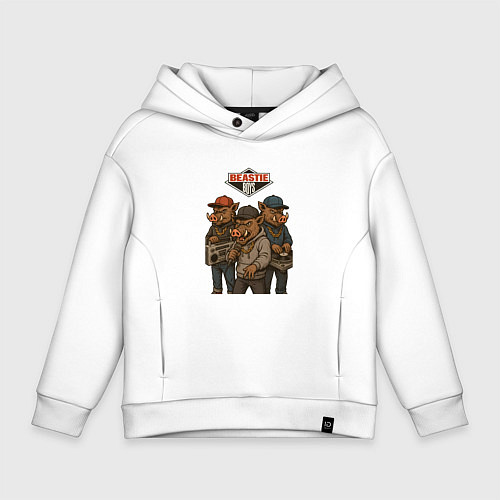 Детское худи оверсайз Beastie boys / Белый – фото 1