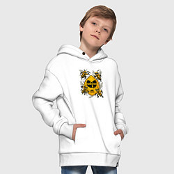 Толстовка оверсайз детская Wu-tang clan пчелки, цвет: белый — фото 2
