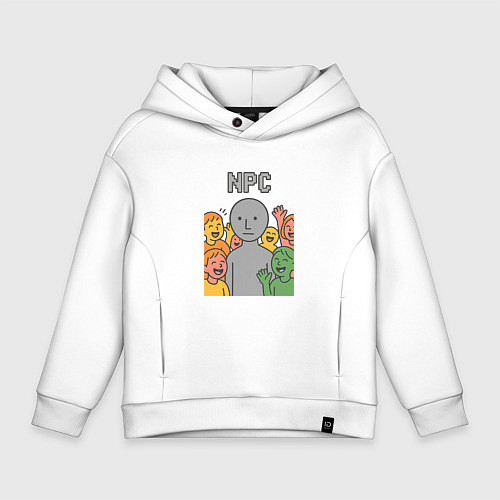 Детское худи оверсайз NPC / Белый – фото 1