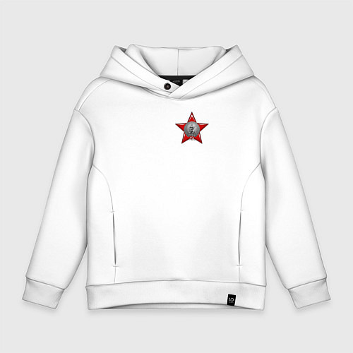 Детское худи оверсайз Значок героев / Белый – фото 1