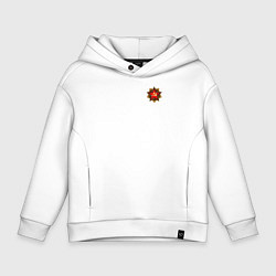 Толстовка оверсайз детская Значок серп и молот, цвет: белый