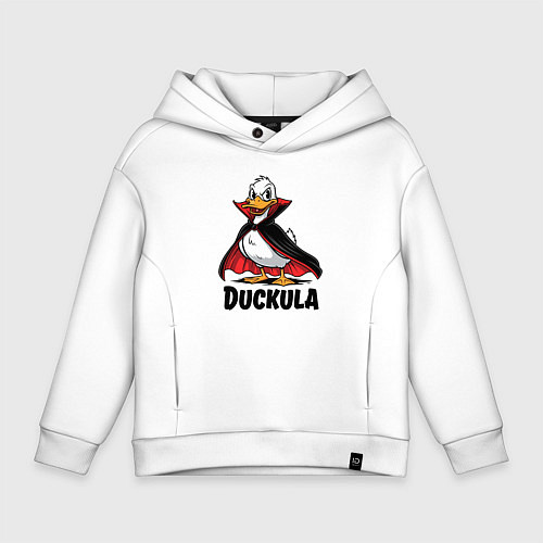 Детское худи оверсайз Утка - вампир / Белый – фото 1