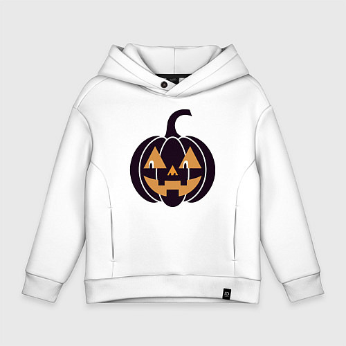 Детское худи оверсайз Тыква Джек фонарь Хэллоуин / Белый – фото 1