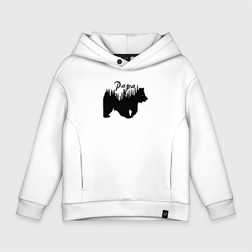 Детское худи оверсайз Bear papa / Белый – фото 1