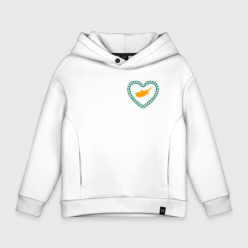 Детское худи оверсайз Кипр в сердечке / Белый – фото 1