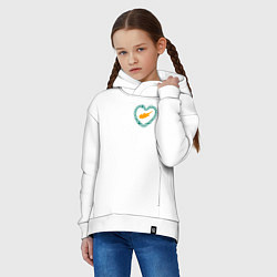 Толстовка оверсайз детская Кипр в сердечке, цвет: белый — фото 2