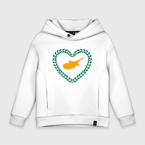 Детское худи оверсайз Кипр в сердце / Белый – фото 1