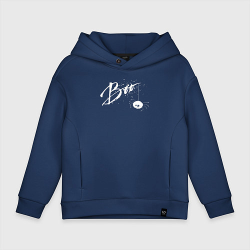 Детское худи оверсайз Хэллоуин - Boo - паучок / Тёмно-синий – фото 1