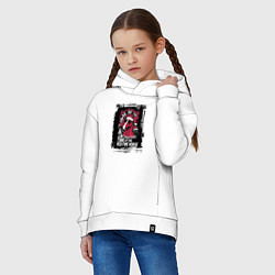Толстовка оверсайз детская Красный огненный конь, цвет: белый — фото 2
