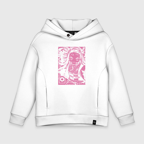 Детское худи оверсайз Клинок рассекающий демонов Nezuko бой / Белый – фото 1
