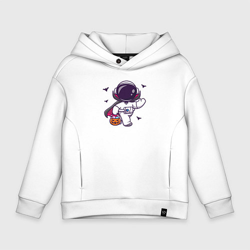 Детское худи оверсайз Космонавт с конфетками / Белый – фото 1