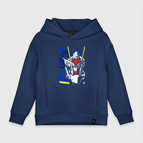 Детское худи оверсайз Гандаму робот / Тёмно-синий – фото 1