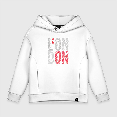 Детское худи оверсайз Поверни на Лондон / Белый – фото 1