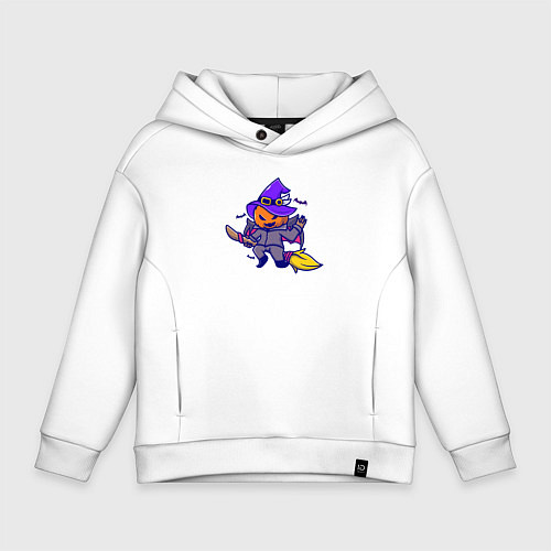 Детское худи оверсайз Полёт ведьмы / Белый – фото 1