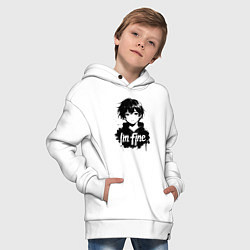 Толстовка оверсайз детская Я в порядке аниме, цвет: белый — фото 2