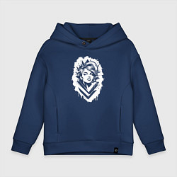 Толстовка оверсайз детская Поп-арт дива, цвет: тёмно-синий
