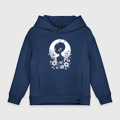 Детское худи оверсайз Лунный странник / Тёмно-синий – фото 1