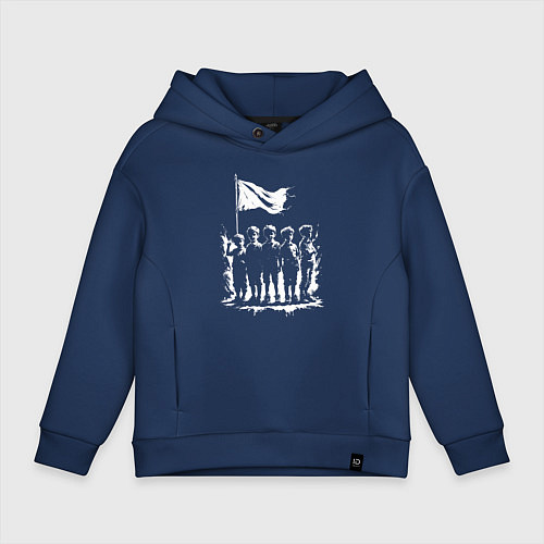 Детское худи оверсайз Юные хранители знамени / Тёмно-синий – фото 1