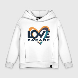 Толстовка оверсайз детская Логотип Love Parade, цвет: белый