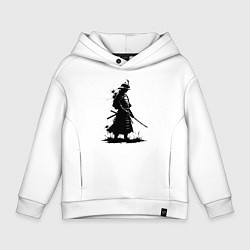 Толстовка оверсайз детская Тень самурая, цвет: белый