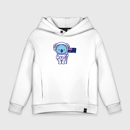 Детское худи оверсайз Коала космонавт / Белый – фото 1